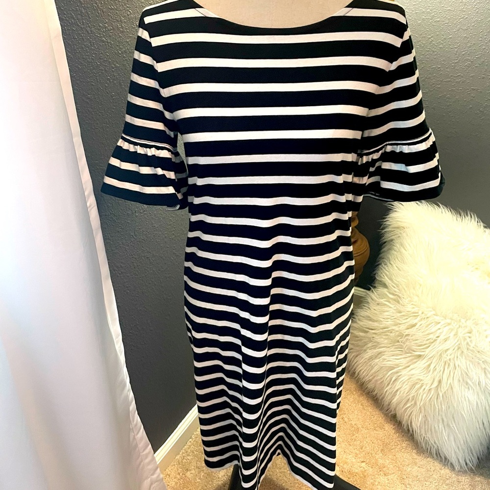 J. Crew fitted Small Black And white stripes